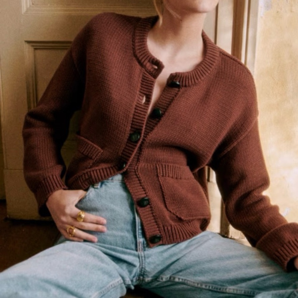 NWOT Sezane Brown Cardigan Sweater